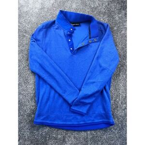 Under Armour Mens ColdGear Blue Long Sleeve Pullover Golf Shirt Size L